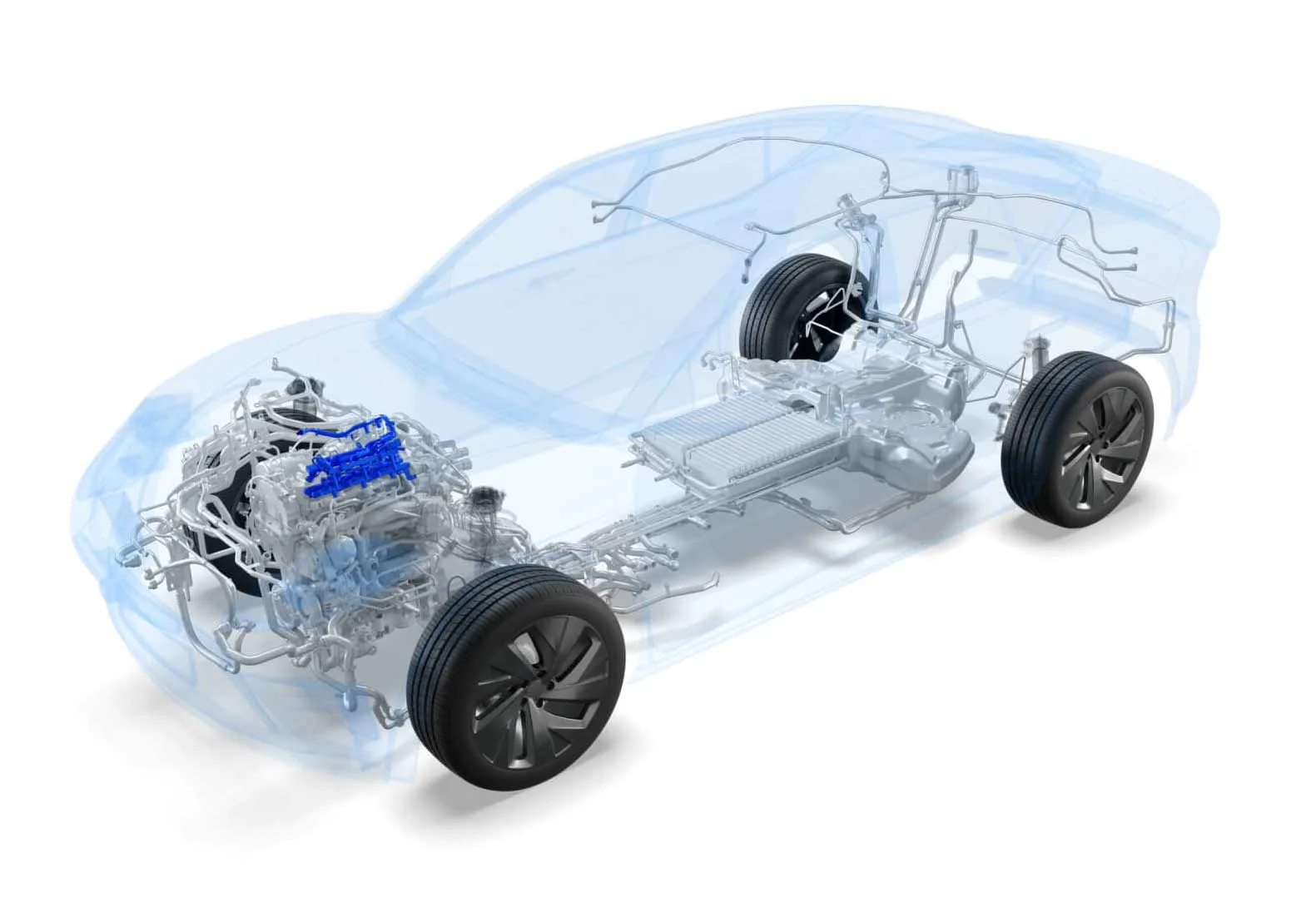 Ghost car with powertrain products highlighted